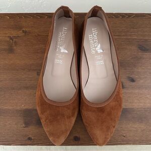 Tan Suede Leather Women's Size 40 Ballet Flats - Made in Italy